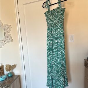 Green Patterned Women's Dress